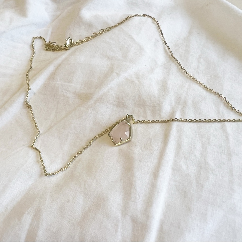 Kendra Scott Gold Necklace with Blush Pendant - Picture 2 of 7